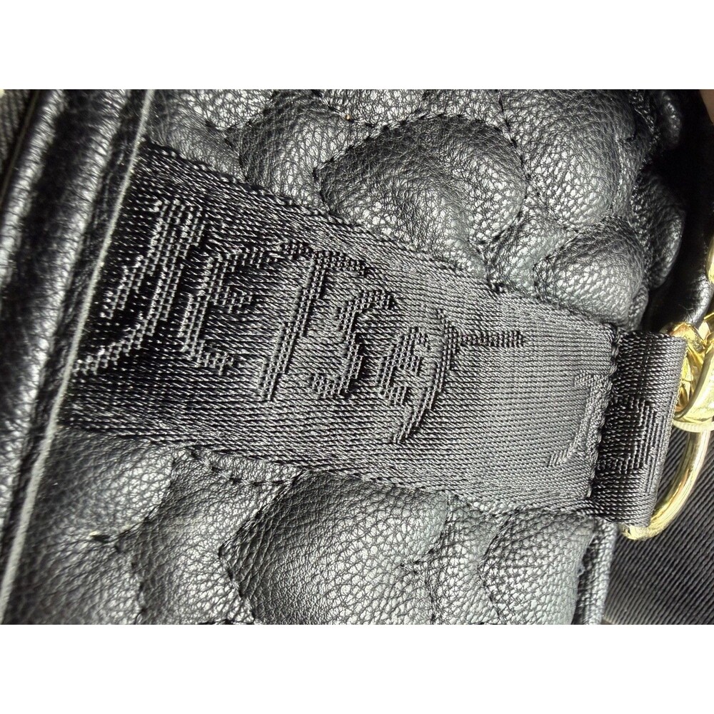 BETSEY JOHNSON Black & White STRIPED Quilted Heart WEEKENDER BAG Carry-On DUFFLE - Picture 14 of 16